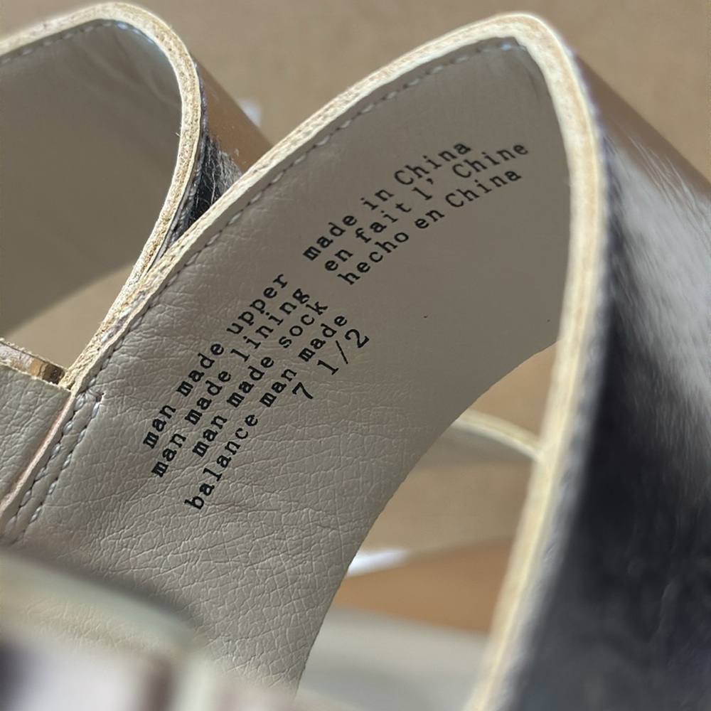 Melrose Ave. Los Angeles 100% Vegan, Rose Gold Metallic, 2” Heel, Strap Sandals - Picture 9 of 12
